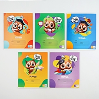 Тетрадь 12 листов в клетку "Учись на 5+", обложка мелованный картон, блок №1, 5 видов МИКС   1017535