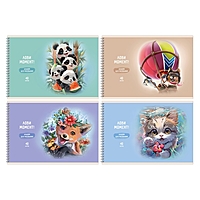 Альбом для рисования А4, 40 листов на гребне "Лови момент!", обложка картон, матовая ламинация, блок офсет 100 г/м2, МИКС