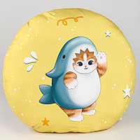 Подушка "Котик в костюме акулы"