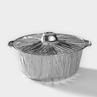 Казан форма для запекания (кастрюля с крышкой) из фольги, 3500 мл