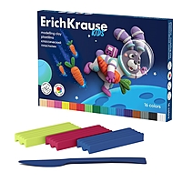 Пластилин 16 цветов, 216 г, ErichKrause "Kids Space Animals", со стеком, в картонной упаковке
