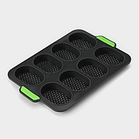 Форма для вып. с перфорацией "Булочки" 8яч. 34,5х23,х2,5см (9,5х6,3х2,4 см), цвет серый