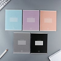 Тетрадь 12 листов в клетку "Цветная обложка", обложка мелованный картон, блок№2, 5 видов МИКС   1017