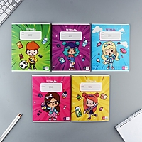 Тетрадь 12 листов в клетку "Тока для тебя", обложка мелованный картон, блок№2, 5 видов МИКС