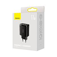 Сетевое зарядное устройство Baseus, 3USB, 3 А, 17W, чёрное