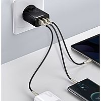 Зарядное устройство Baseus Compact Quick Charger 2*USB+USB-C, 3A, 30W, черный