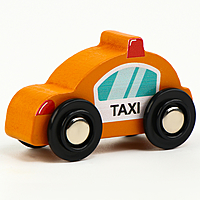 Детская машинка "Такси" совместима с набором Ж/Д транспорт 6,5х3х4 см