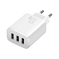 Сетевое зарядное устройство Baseus, 3USB, 3 А, 17W, белое