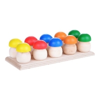 Счётный материал "Грибочки на полянке", 10 шт., подставка со столбиками