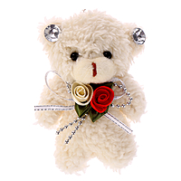 Мягкая игрушка "Мишутка с цветами" на брелоке, 11 см, цвет МИКС