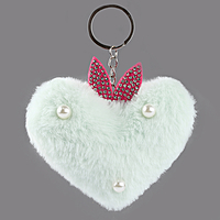 Брелок "Сердечко" с ушками, 7 см, цвет голубой