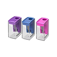 Точилка 1 отверстие ErichKrause "City Mini" Vivid, с контейнером, пластиковая, МИКС