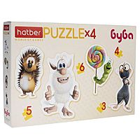Пазл 4 в 1 Буба фигурный 3-4-5-6 элементов