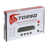 Парктроник TORSO TP-403, 4 датчика, зеркало заднего вида с LED-экраном, 12 В, датчики белые