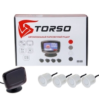 Парктроник TORSO TP-303, 4 датчика, LСD-экран, биппер, 12 В, датчики белые