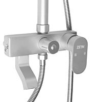 Душевая система ZEIN Z3868, смеситель, тропическая и ручная лейка, алюминий, матовая