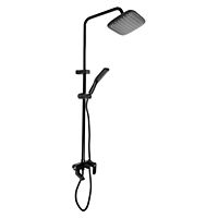 Душевая система ZEIN Z3869, смеситель, тропическая и ручная лейка, алюминий, черная