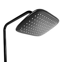 Душевая система ZEIN Z3869, смеситель, тропическая и ручная лейка, алюминий, черная