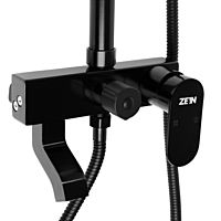Душевая система ZEIN Z3869, смеситель, тропическая и ручная лейка, алюминий, черная