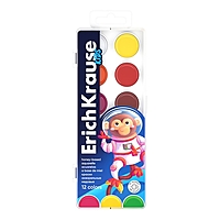 Акварель 12цв пластик ErichKrause Kids Space Animals медовая, с УФ защитой яркости