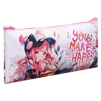Пенал мягкий, 1 отделение, 108 х 205 мм, плоский, Calligrata ПМП 01-20 "Аниме"