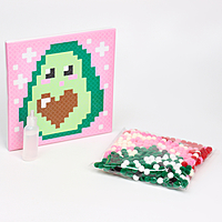 Игрушка пластик Набор для творчества Картина помпошками Авокадо