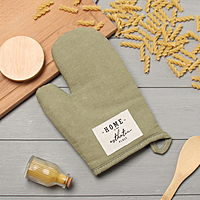 Варежка Этель "Номе" цв.зеленый 26х16см, 50%хл, 50%лен