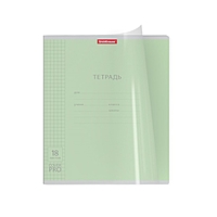 Тетрадь 18 листов в клетку ErichKrause "Классика CoverPrо", пластиковая обложка, зелёная