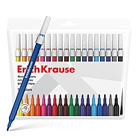Фломастеры 18 цветов ErichKrause "light", в футляре с европодвесом
