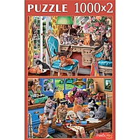 Пазл 2 в 1 Пушистые непоседы 1000+1000 эл. ШТП1000-4305