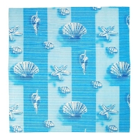 Коврик напольный ПВХ ширина 65 см, рулон 15 м "Ракушки", цвет голубой