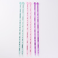 Спицы для вязания, прямые, d=7мм, 35см, 2шт, цвет МИКС