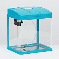 Аквариум SeaStar HX-240ZF в комплекте: LED-лампа двухцветная, фильтр 200 л/ч, 12 л, голубой   993359