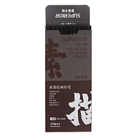 Карандаш угольный черный 10В, корпус серый