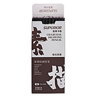 Карандаш угольный черный 8В, корпус белый