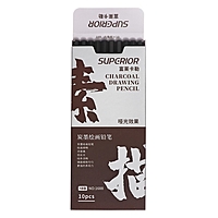 Карандаш угольный черный 18В, корпус светло-серый