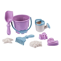 Песочный набор бледно-роз.(ведро 1,2 л,лопатка,грабли,4 формочки, лейка 0,2 л) JB5300545