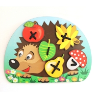 Шнуровка «Ёжик с грибочком и яблоком на спине»