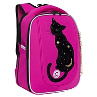 Ранец каркасный, 36 х 29 х 18 см, Grizzly, + брелок, плюшевый, фуксия