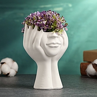 Кашпо "Лицо держат ладони" 14х10х10см