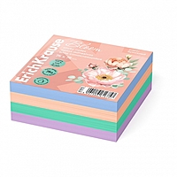 Блок с липким краем бумажный 75х75 мм, ErichKrause "Pastel Bloom", 400 листов, 4 цвета