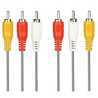 Кабель аудио/видео Smartbuy, 3xRCA(m)-3xRCA(m), 5 м, серый