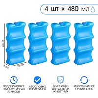 Аккумулятор холода "Мастер К", 480 мл, 21 х 10 х 5 см, синий, набор 4 шт