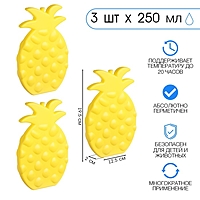 Аккумулятор холода "Мастер К. Ананас", 250 мл, 19,5 х 12,5 см, желтый, набор 3 шт