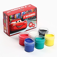 Гуашь 6 цветов по 10 мл, Тачки