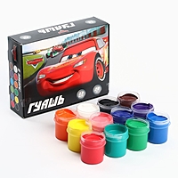 Гуашь 12 цветов по 20 мл, Тачки