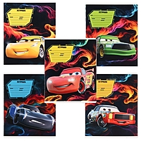 Тетрадь 12 листов, 5 видов МИКС, линейка, Тачки