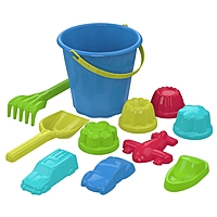 Песочный набор «Непоседа» №3 (Ведро 2л; 8 формочек; лопатка; грабельки) МИКС АП 210