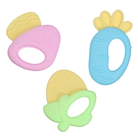 Набор силиконовых прорезывателей "Малышу", с погремушкой, 3 шт, Крошка Я