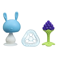 Набор силиконовых прорезывателей "Мой Зайка", с погрем, 3 шт, в кейсе, Крошка Я